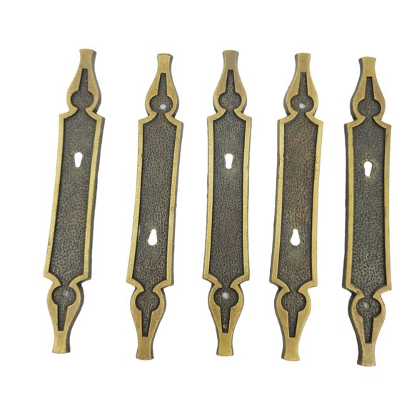 Vintage Metal Backplates Cabinet Drawer Funiture Hardware Medieval Gothic 1971 - Picture 8 of 11